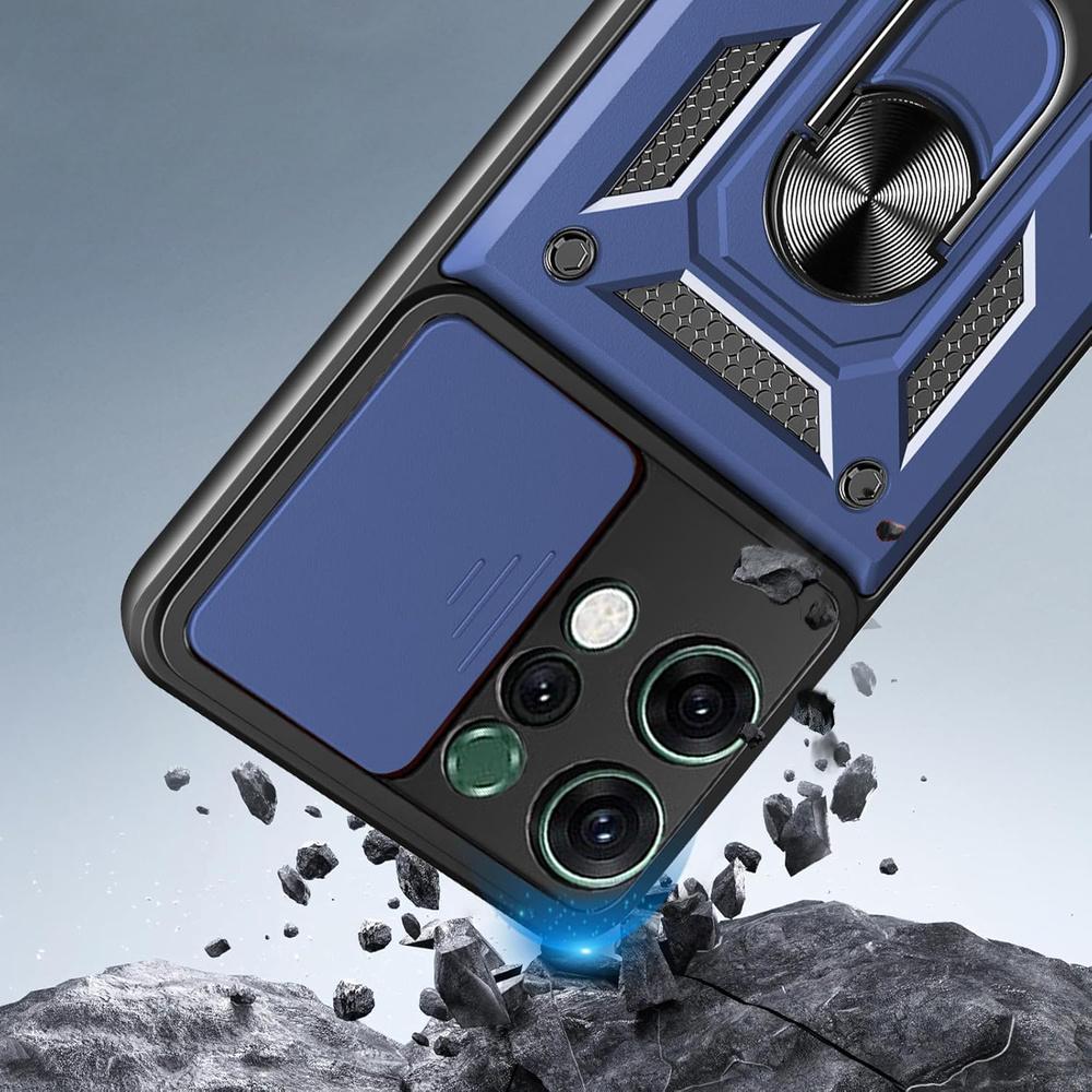 Armored case for Oppo Reno 14, CamShield Slide, blue