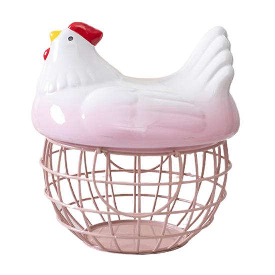 Корзина для яиц в европейском стиле, нержавеющая форма курицы, деревенская проволочная корзина для сбора яиц, кухонные принадлежности