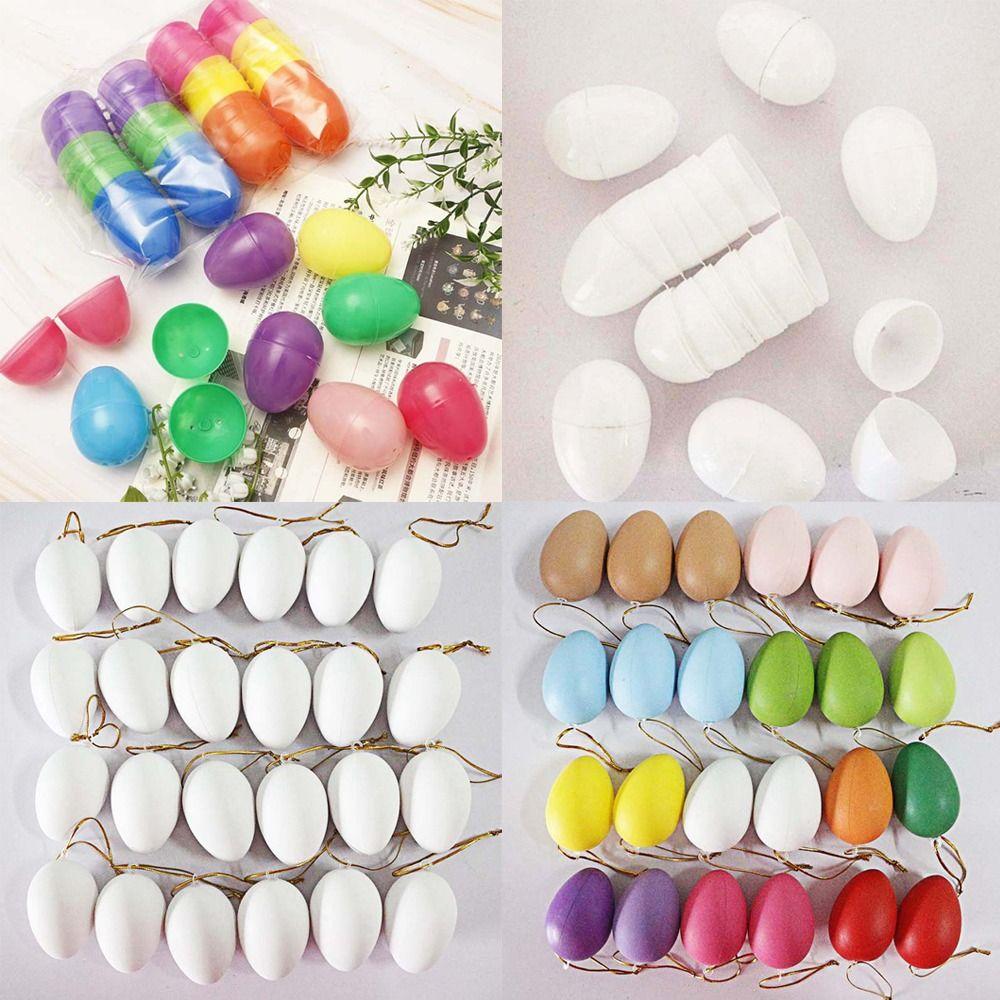 12 шт/24 шт Пластиковые заполняемые яйца Игрушки Аксессуары для вечеринки Декор Пасхальные яйца Пасхальная охота за яйцами,