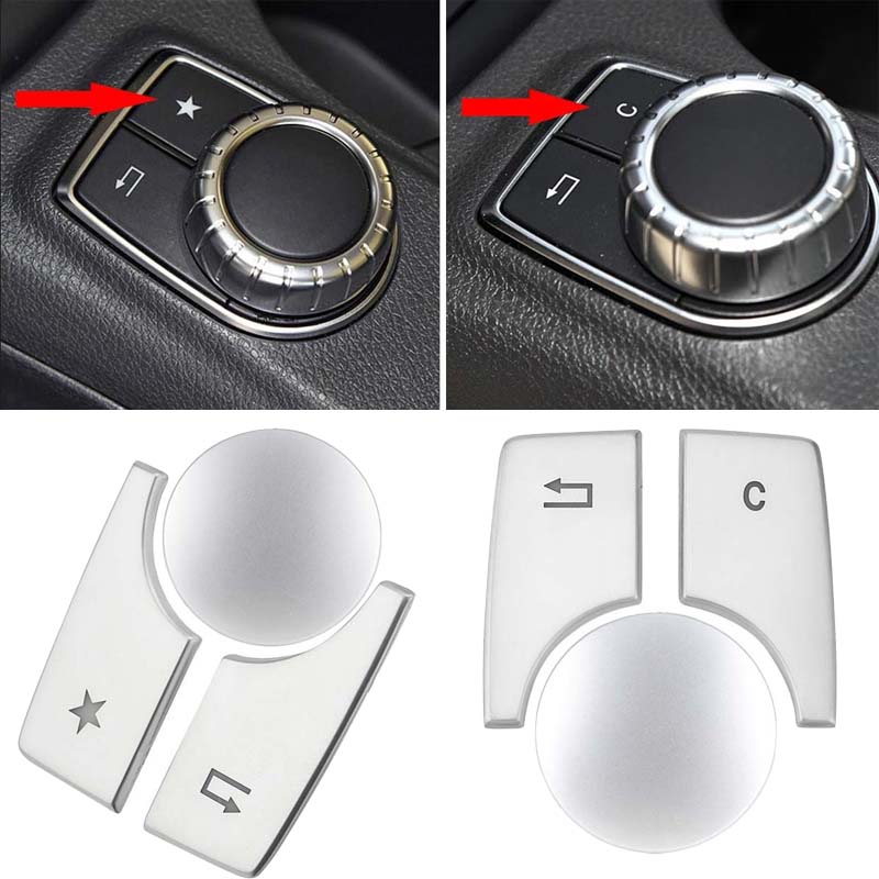 3pcs/set For Mercedes Benz A B Class CLA GLA W176 W246 C117 W117 X156 Car Multimedia Multimedia Function Button Cover