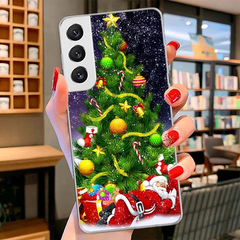 Рождественский Санта-Клаус Подарок Чехол для Телефона Для Samsung Galaxy S26 S25 Edge S24 Ultra S23 S22 Plus S21 S20 FE Мягкие Чехлы