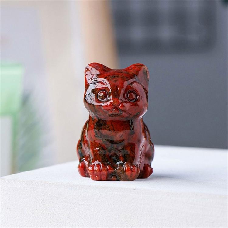 Изящная резная фигурка кошки из кристалла для удачи. Идеальный подарок для друга, детей
