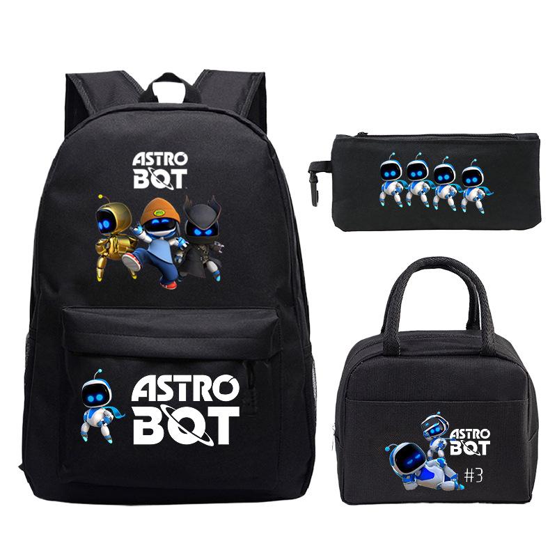 Игра Astro Bot Периферия Печать Учащиеся начальной и средней школы Школьная сумка Набор из трех предметов Многофункциональный Большая вместимость