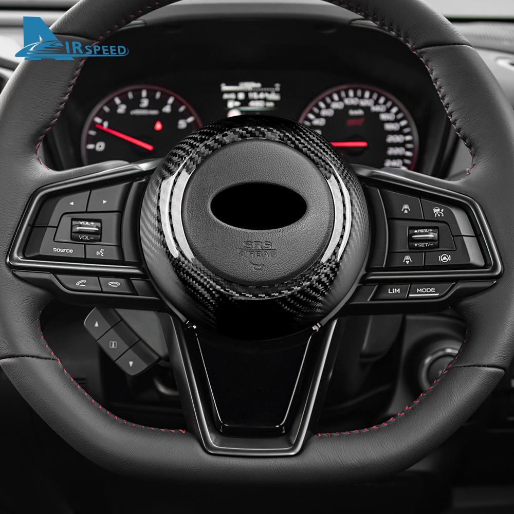 Real Hard Carbon Fiber Sticker For Subaru WRX/ WRX STI 2022 2023 2024 2025 Car Steering Wheel Center Cover Interior Accessories