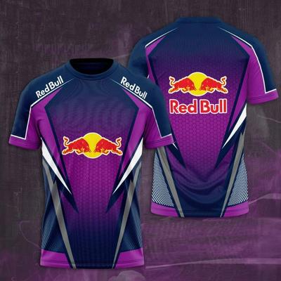 Мужская футболка Red Bull Racing Оверсайз Новая футболка 3D-принт Детская Red Bull Короткий рукав Мотоциклетная мужская футболка
