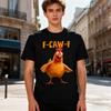 Мужская повседневная футболка с забавным мультяшным принтом курицы F-CAW-F, с коротким рукавом, модная футболка
