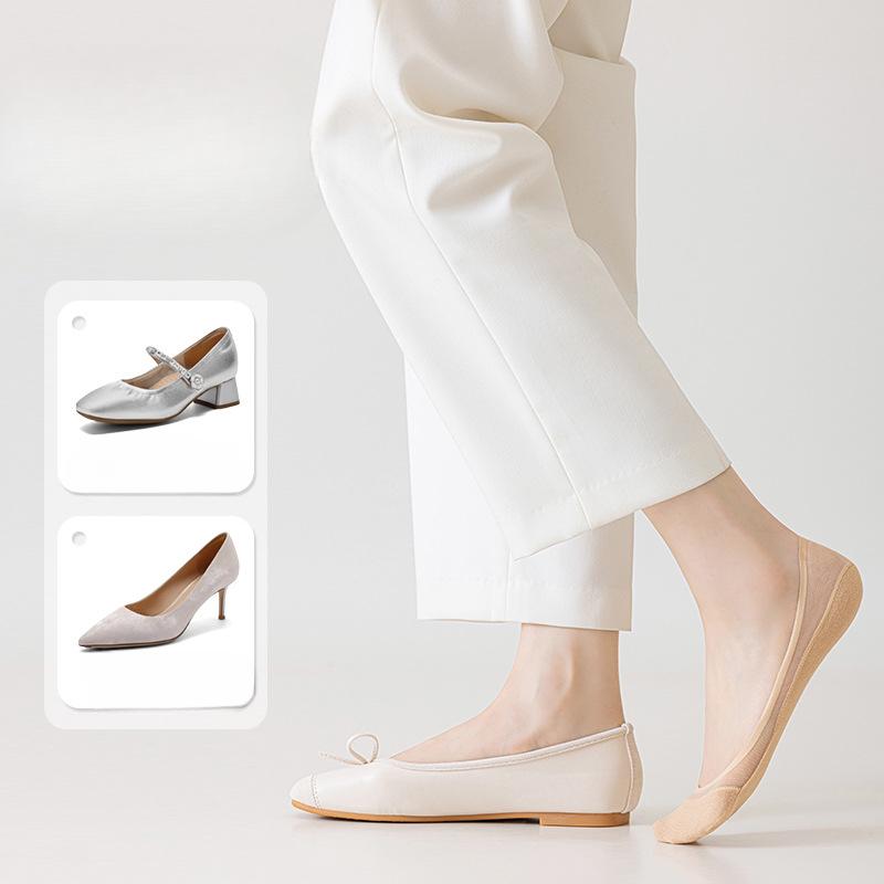 Women's Summer Thin Boat Socks, Solid Color, Light Mouth, Anti-slip and Non-dropping, and Invisible Sweat-absorbing and Deodorizing Short Socks