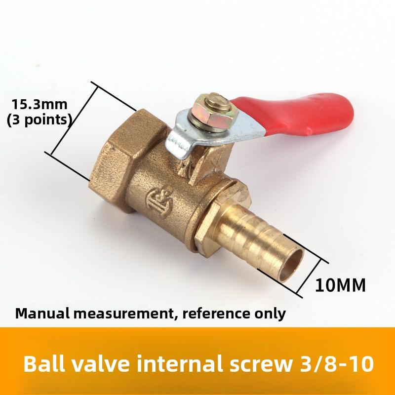 1pcBrass Ball Valve 4-12mm Hose Barb 1/8''1/2''1/4'' Male Thread, Female Thread Joint, Straight Joint, for Water, Oil, Fuel Pipe
