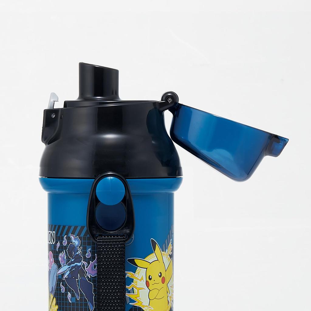 Skater Water Direct Dishwasher Made in Pokemon Children's Bottle, 480ml, Drinking, Plastic, One-Touch Operation, Safe, Japan, Design, 25cm, Boys,