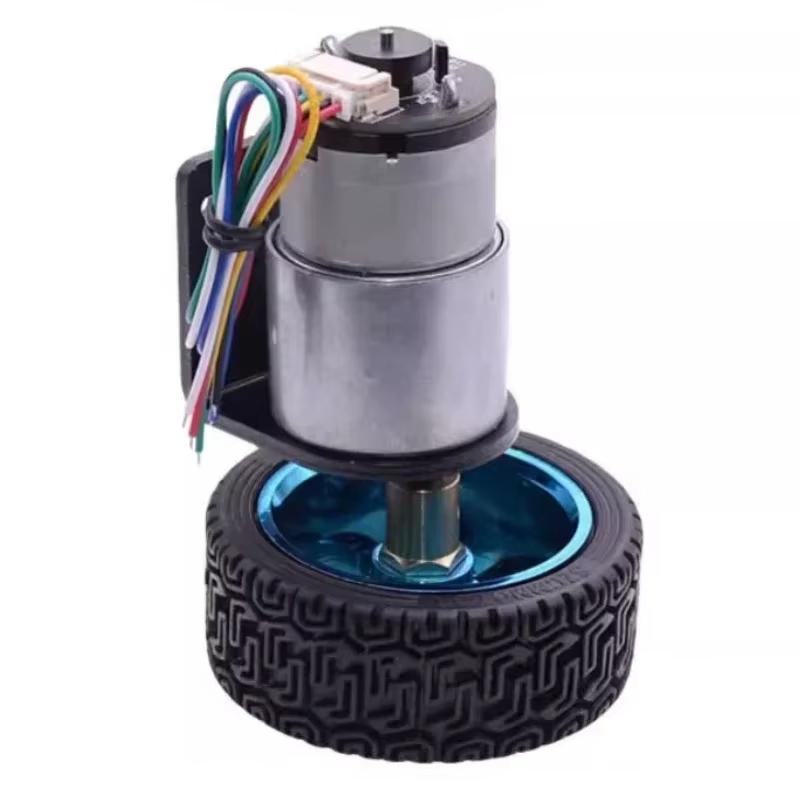 JGB37-520 Hall Encoder Brushed DC Motor 6V12V Forward And Reverse Adjustable Speed 6RPM-1590RPM Smart Car Kit With Wheels