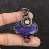 Charoite Pendant Copper Wire Wrapped Pendant Gemstone Jewelry Handmade Pendant Rainbow Moonstone Pendant Antique Copper Jewelry Gift For Her