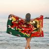 1pc Number 7 Soccer Beach Towel with Custom Name, Beach and Seaside Swimming Pool Equipment, Fashion Pattern, Rectangular, Travel Essential