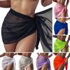 See Through Pure Colors Swimsuit Cover Up Popular High Waist Semi-Sheer EMA