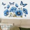 Fun-c12 Painted Romantic Blue Flowers Butterfly Bedroom Living Room Background Layout Wall Stickers