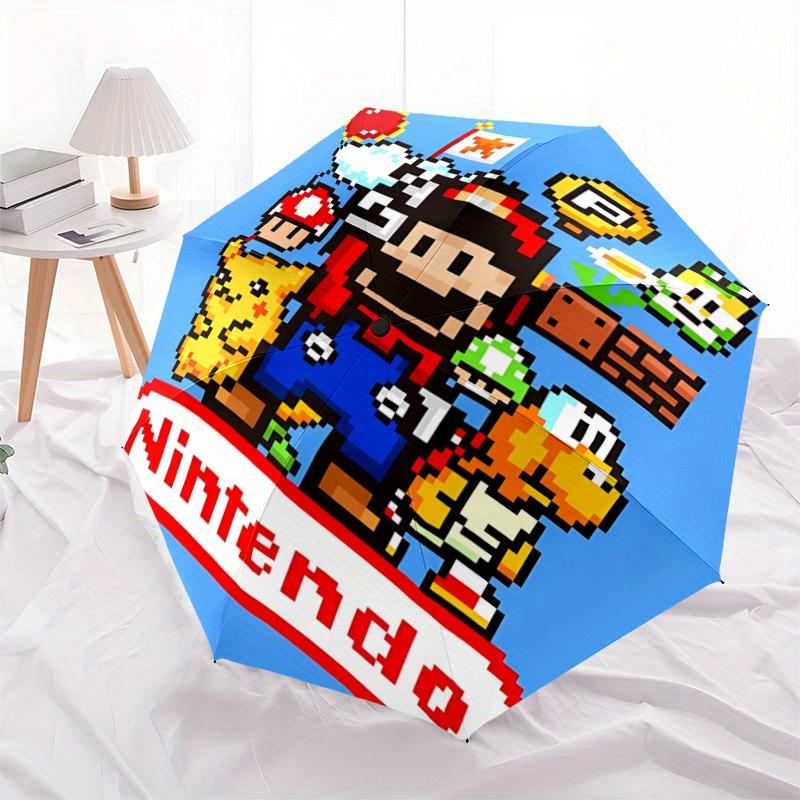 Автоматический зонт-трость Mario Gamer Console, Компактный дорожный зонт, Прочная конструкция с 8 спицами, Идеальный подарок, 164