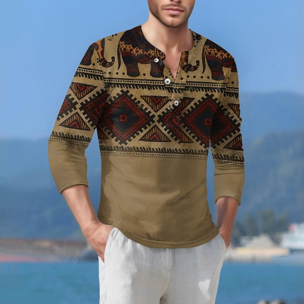 Men'S T-Shirt Street Casual Fashion Long Sleeved Top