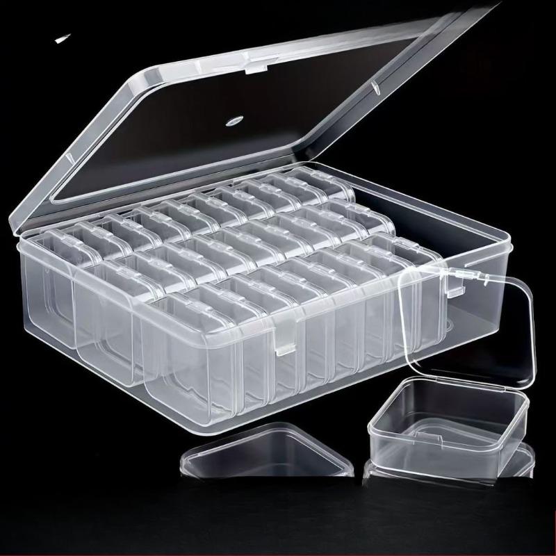 Контейнер для хранения и сортировки бобов, Прозрачный контейнер для классификации и упаковки, Пластиковый контейнер для бобов, Маленькая квадратная коробка, Набор коробок