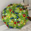 Soccer-themed Sports Equipment Set with Automatic Opening Umbrella, Portable Tri-fold Design, 8-Bone Iron Frame, Outdoor Rain Gear, Ideal Gi