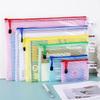 Korean Style Waterproof PVC Mesh Zipper File Bag - Available In A3, B4, A4, B5, A5, A6 Sizes for Documents and Invoices