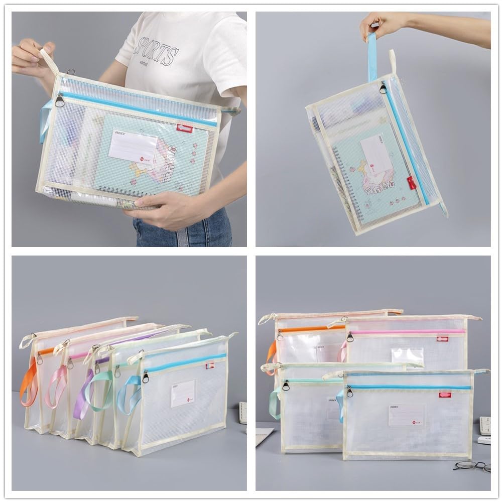 Папка-конверт с расширяемым большим набором документов формата А4 на молнии, двойная, с контактным документом, водонепроницаемая и для классификации, для средней школы, старшей школы