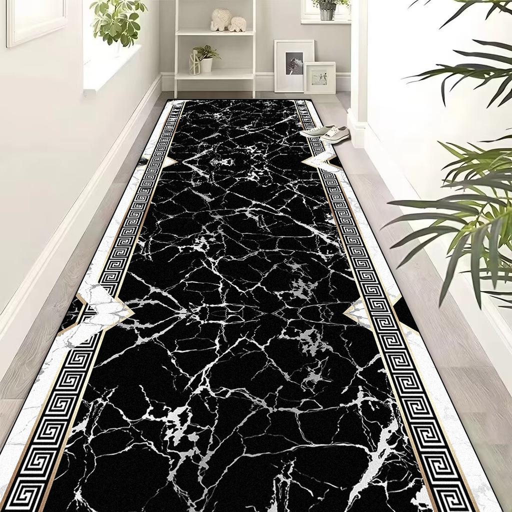 Европейская роскошь Черное золото Ковровые дорожки для коридора Ковер для холла отеля Лестница Нескользящие ковры для прохода Коврики для пола для прихожей офисного помещения