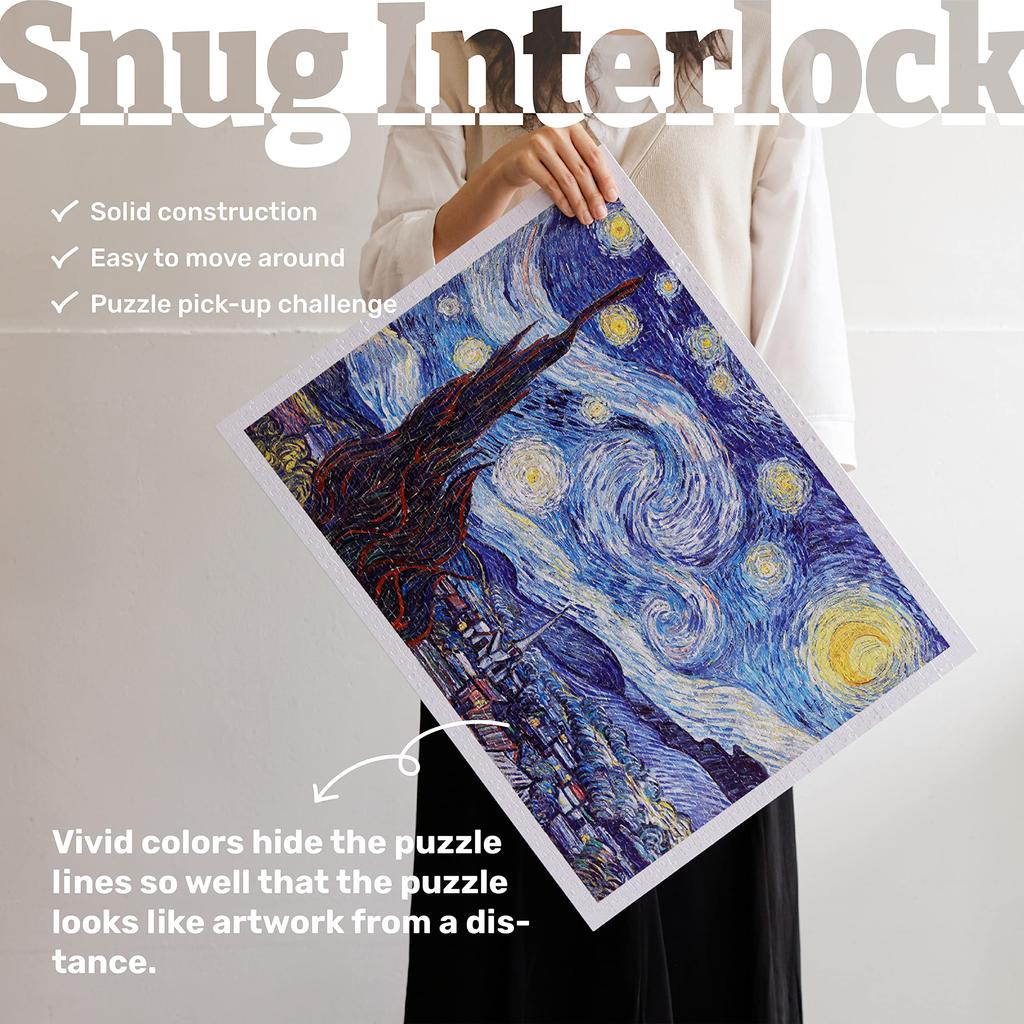 Pintoo 1200 Piece Plastic Jigsaw Puzzle Cafe Difficult for Adults No Pieces Click To Fit [Van Gogh_Night Terrace] (45X59cm) [H2641]