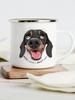 Peace Love Dogs Print Креативные эмалевые кофейные кружки с изображением мультяшных такс Собачьи лапки для вечеринок Пиво Сок Молоко Чашки Подарки на день рождения другу