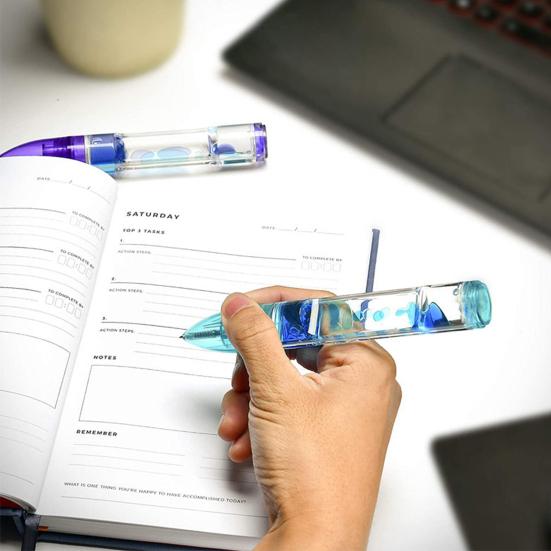 Motion Bubble Pen анти-тревога «песочные часы» дизайн для снятия стресса красочная жидкость Motion Bubbler ручка-непоседа настольные игрушки школьные принадлежности