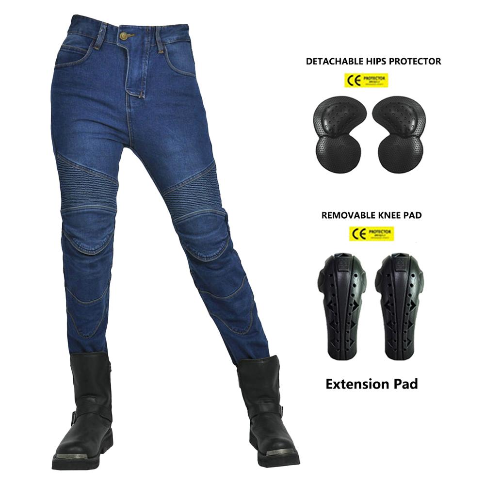 2024 New Motorcycle Jeans Women Upgrade Silicone Protector Detachable Casual Fashion Racing Road Rider Four Seasons Moto Pants