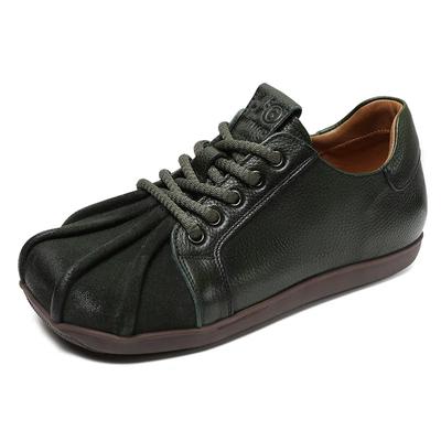 Мода 2024 года, осень, новые персонализированные туфли ручной работы, кожаные туфли из коровьей кожи с одним слоем, с плоским квадратным носком, женские туфли l и удобные