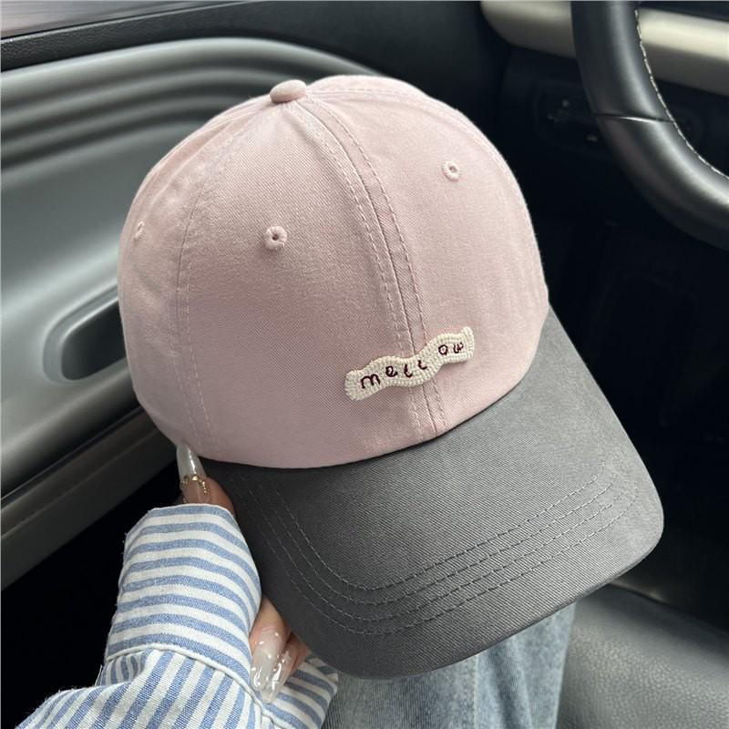 Unisex Adjustable Baseball Cap With Embroidered Letters Bowknot Curved Brim Sun Protection Hat Fall Winter