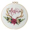 Elk Deer Cross Stitch Set Flower Garland Embroidery Set Christmas Embroidery Kit  Beginner