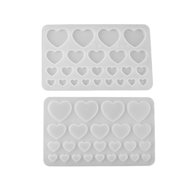 Diamonds Love Crystal Glue Drop Mold Heart Curtain Jewelry Keys Chain Cuestion Decorations Silicone Form for Crafts