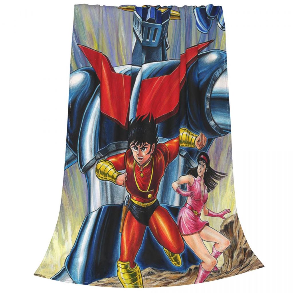 Mazinger Z Ufo Robot 3D Print Blankets Goldorak anime Grendizer Wool Throw Blankets Bed Sofa Decoration Soft Warm Bedspreads