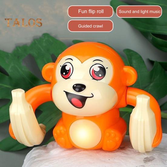 Игрушки для малышей Игрушка для ползания обезьянки Обучающая электрическая игрушка-обезьянка со светящимися звуками Режим голосового управления Интерактивная сенсорная игрушка для