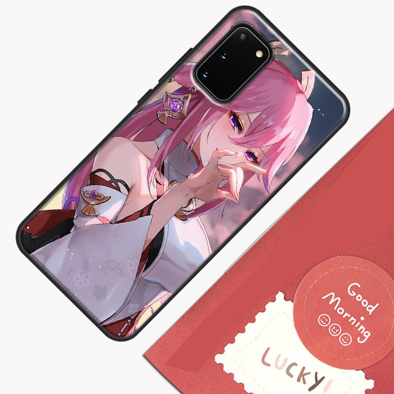 Чехол для телефона Yae Miko Genshin Impact для Samsung Galaxy S25 S26 Ultra S20 S21 S22 S23 S24 Plus S9 S10 S25 FE Защитный корпус
