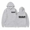 Толстовка с принтом DAF для мужчин и женщин, спортивная, с длинным рукавом, зимняя, с флисом, для бега, свободная, модная, пуловер