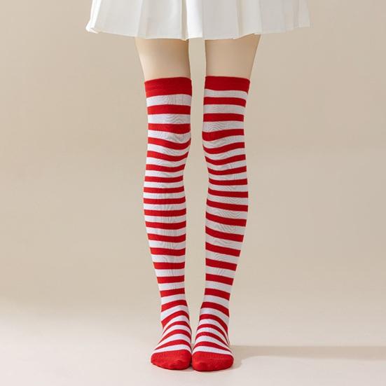 Полосатые высокие носки до бедра женские цветные носки выше колена ретро эластичные высокие носки для девочек косплей Лолита костюм