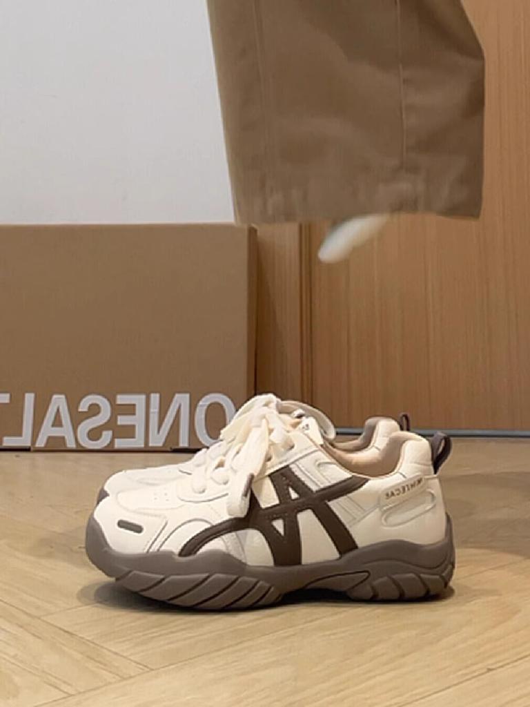 Leather Version~ Thick-soled Inner Height-increasing Leather German Training Shoes for Women's 2025 Autumn and Winter New Forrest Gump Sports an