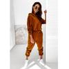 Women's Solid Color Gold Velvet Hooded Long-Sleeve Sports Casual Suit - Autumn/Winter 2021