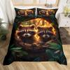 Cartoon Raccoon Bedding Set Cute Raccoon Duvet Cover For Kids Boys Girls Raccoon Lover Gift Wildlife Comforter Cover Twin Queen