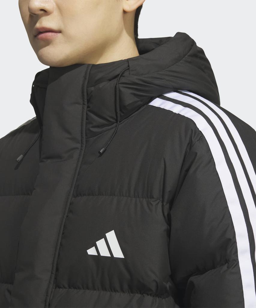 Adidas 3-Stripe Regular Fit Long Down Padded Jacket - Black / Jz8731