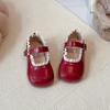 Весна 2026 Детские кожаные туфли Мэри Джейн с кружевной отделкой - Нескользящие, Мягкая подошва, Туфли для маленьких принцесс