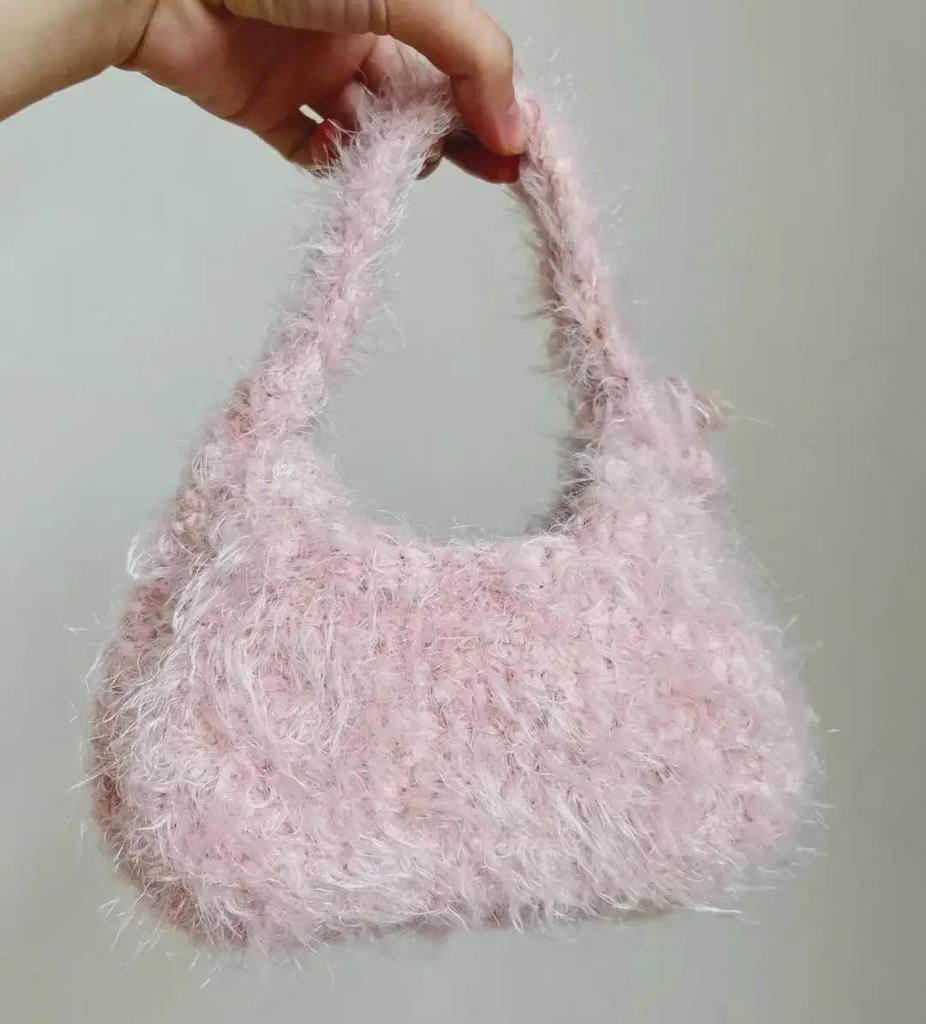 Набор для вязания крючком из смеси норковой шерсти: Материалы для шарфов и сумок