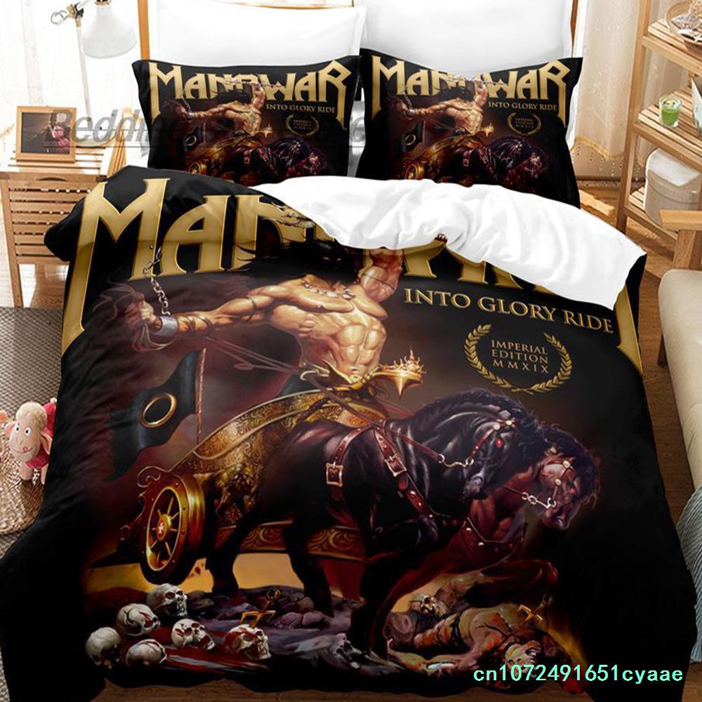 Комплект постельного белья Manowar Single Twin Full Queen King Size Комплект постельного белья Aldult Kid Bedroom Duvetcover Sets 3D Print Hip Hop