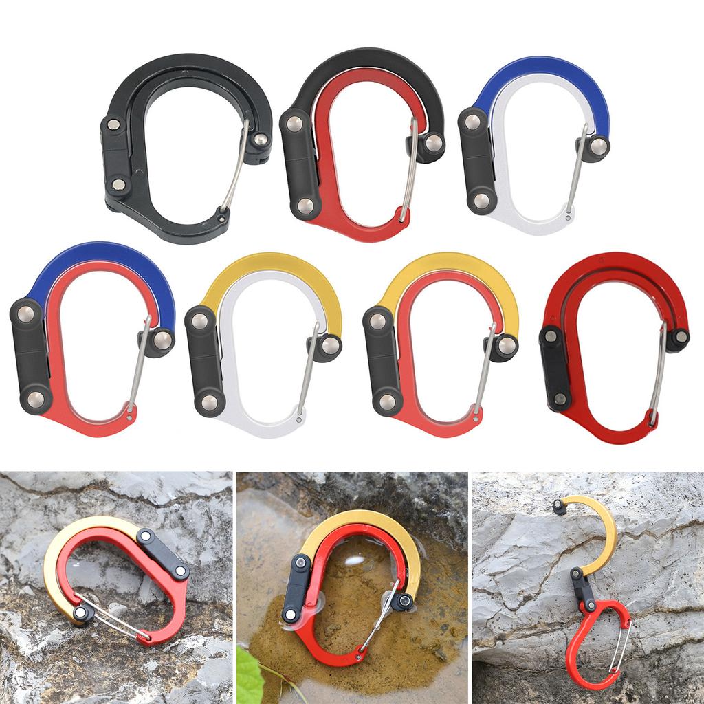 Lightweight Carabiner Clip and Hook Backpack Hanger Outdoor Survival Climbing Carabiner Rotating Hook Easy To Use
