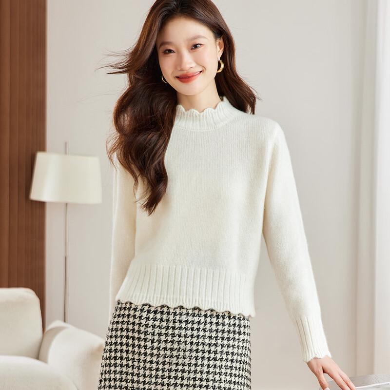 Srcr Women's 100% Cashmere Thick Knit Sweater