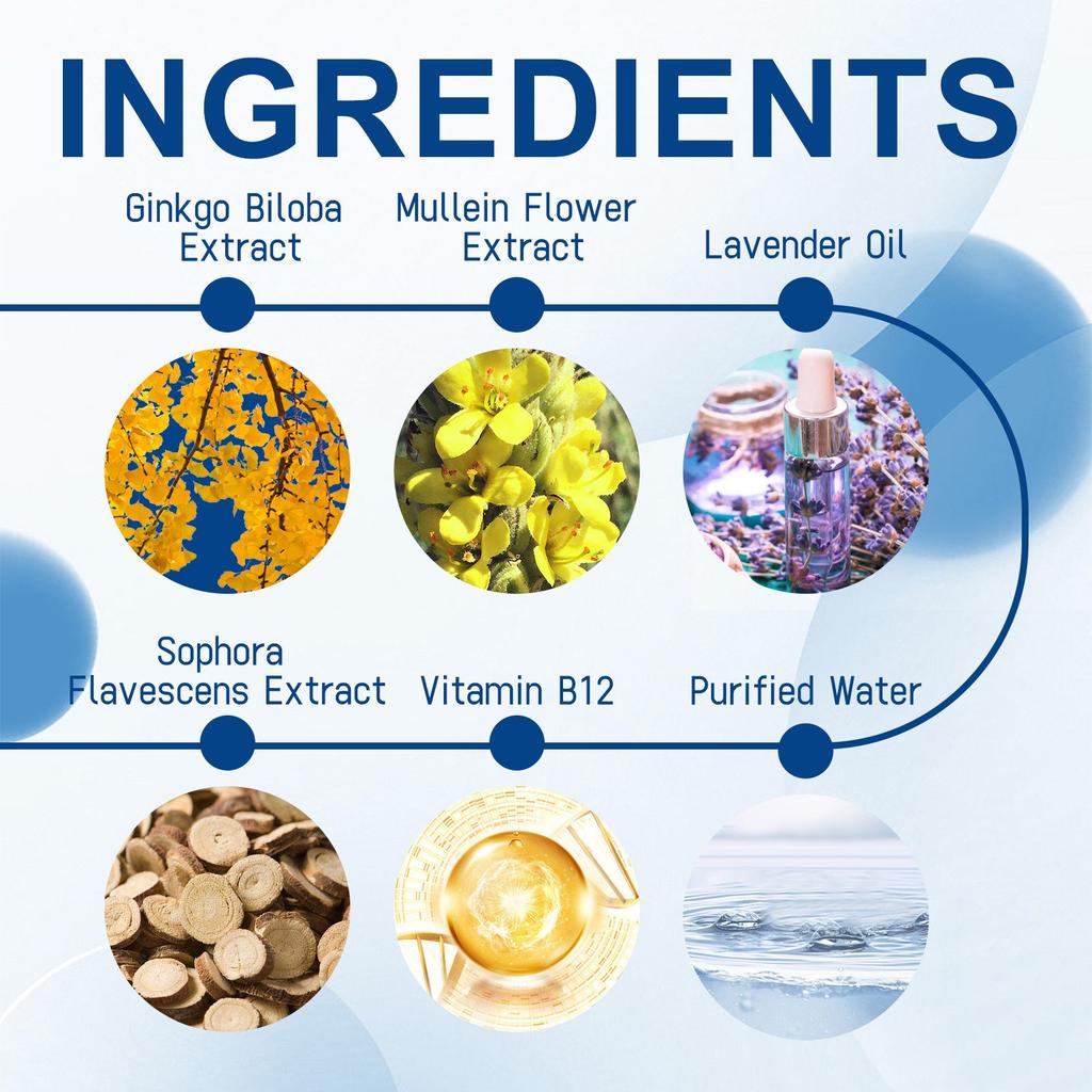 Спрей для снятия звона в ушах, очищающий спрей для ушной серы, средство от звона в ушах, спрей для снятия звона в ушах, очищающий спрей для ушной серы 60 мл