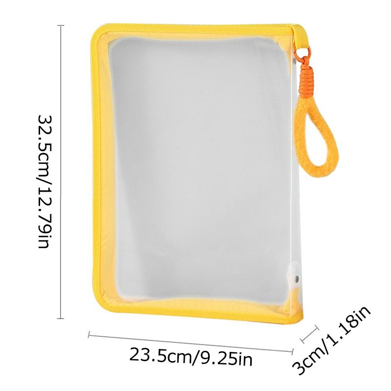 1 шт. Прозрачная сумка для хранения канцелярских принадлежностей A4 на молнии, сумка для документов, ПВХ, офисный органайзер для учебников, большая емкость