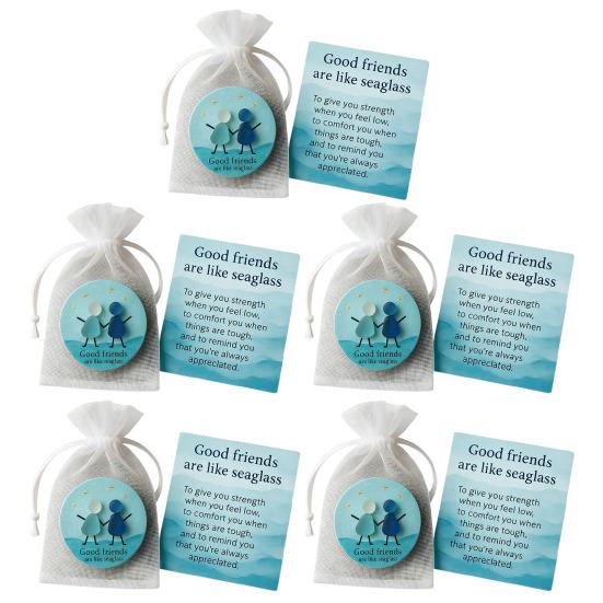 Хорошие друзья как морское стекло, памятный подарок, искусство из морского стекла, карманный жетон-обнимашка с карточкой, подарки дружбы для подруг